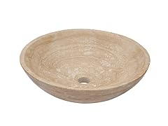 Beige Travertine Vessel Bathroom Sink