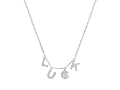 Diamond Luck Letter Pendant Necklace