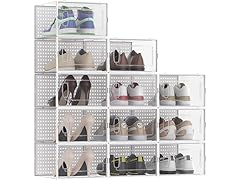12-Pack Stackable Shoe Storage Boxes