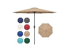 9ft Patio Umbrella Tan UV Protection