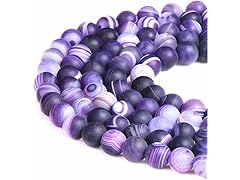 8mm Purple Stripe Agate Loose Beads