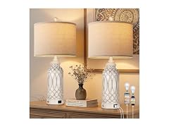 WIHTU 26.5'' White Resin Table Lamps