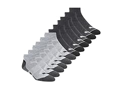 PUMA Men's 12-Pairs Quarter Crew Socks