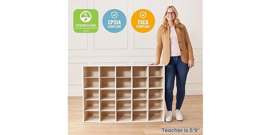 ECR4Kids Streamline 12 Cubby Tray Storage Cabinet, 3x4, Classroom - View #10