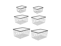 Vintage Industrial Wire Metal Nesting  Baskets (Set of 6)