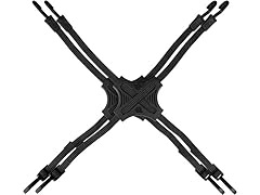 Tack Strap 4-Way Flat Bungee Cord w/Rubber Pad Grip