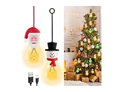 Christmas Light Bulbs, 2 Pack- Santa and Snowman