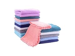 16 Pack Coral Fleece Baby Washcloths
