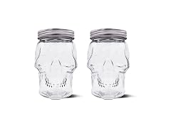 Skull Mason Jar Glass Container Set (42 oz)