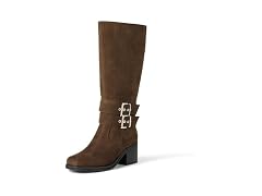 The Drop Women's Sage Tall Biker Boot with Buckles
