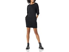 Amazon Essentials Sweatshirt Dress, Black (S)