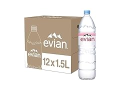 Evian Natural Spring Water, 1.5 L bottle (Pack of 12)