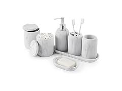 Z ZONAMA White Resin Bathroom Accessories Set