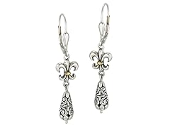 Fleur De Lis Leverback Earrings
