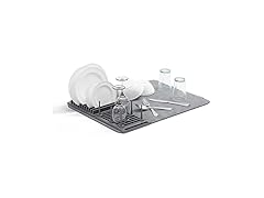 Umbra Udry Dish Rack with Movable Pegs and Microfiber Drying Mat