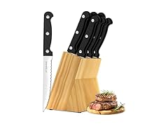 7 Pieces Steak Knife Set with Block