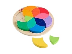 Fisher-Price Wood Preschool Toy Color Wheel Puzzle