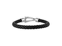 Bulova Men Marine Star Leather Braided Bracelet