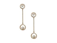 Karl Lagerfeld Paris Linear Pearl Earrings, Gold Tone