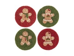 Holiday Felt Round Coasters Set of 4