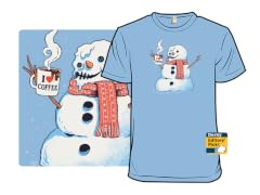 Snowman loves coffee