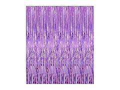 Shiny Light Purple Fringe Curtain 4 Pack