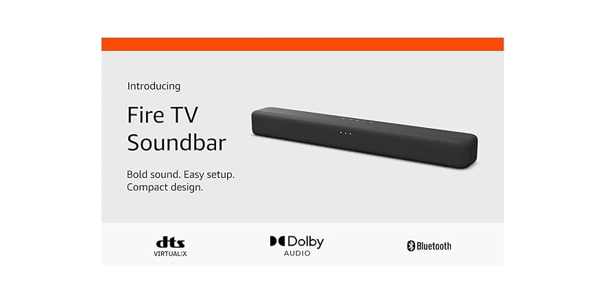 Amazon Fire TV Soundbar (2.0) With DTS Virtual:X & Dolby Audio – Open Box
