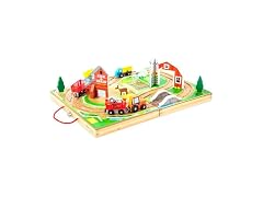 Melissa & Doug 17-Piece Wooden Take-Along Tabletop Farm
