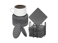 Cakocaco  Slate Coasters for Drinks with Holder-  