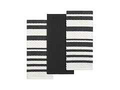 Izod - Kitchen Towels, 100% Cotton, 3Pc Grey
