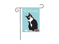  Black Cat Garden Flag 12x18 Welcome