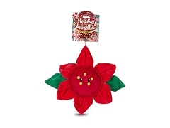 Bow Wow Pet Holiday Poinsettia Squeaky Plush Dog Toy
