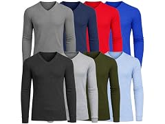 3Pk Mens L/S Thermal V-Neck Shirt