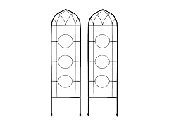 Sunnydaze Steel 2-Piece Arched Garden Trellis, 48"