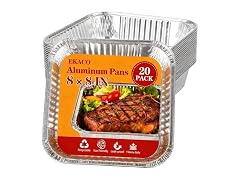 EKACO 20 Pack 8x8 Disposable Aluminum Foil Pans