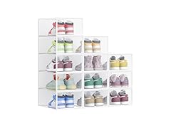SONGMICS Stackable Shoe Boxes, Set of 12