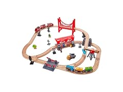 Hape Wooden Busy City Train Rail Set