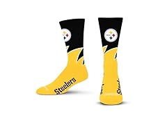 PITTSBURGH STEELERS (Large) Black Wave Crew Sock