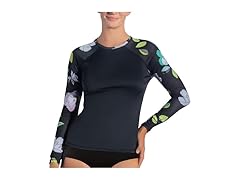 Kanu Surf Women's LS UPF50 Rash Top Black (M)