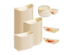 300 Pcs 7" Disposable Wood Boat Plates