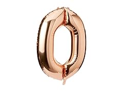 Rose Gold Number 0 Shaped Foil Balloons - 34"