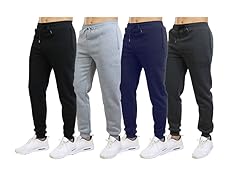 3Pk Mens Fleece-Lined Zip Joggers