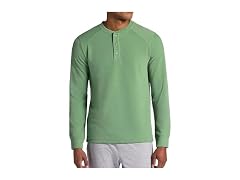 Gaiam Men (L) Cozy Cool Henley Shirt Loden Frost