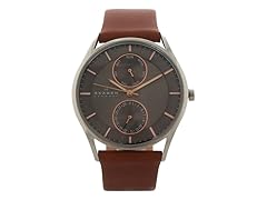 Skagen Men's SKW6086 Brown Leather Strap Watch