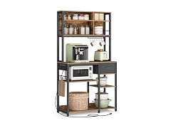 VASAGLE Bakers Rack with Charging Station, Coffee Bar