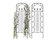 Idzo 71" Metal Garden Trellis Black