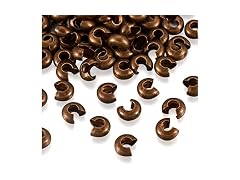 Pandahall 200pcs Brass Crimp Beads Covers 4mm