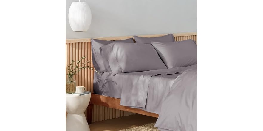 Purity Organic Cotton Standard Pillowcase Set in Charcoal Stripe