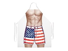 American Flag Shorts Apron-White