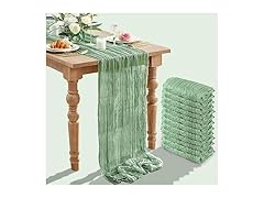 TISEMENT 12 Packs Cheesecloth Table Runne (Sage Green)